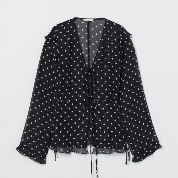 H&M Tie-Detail Blouse NWT - Picture 1 of 6